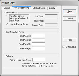 Pizza POS with specialized pricing features