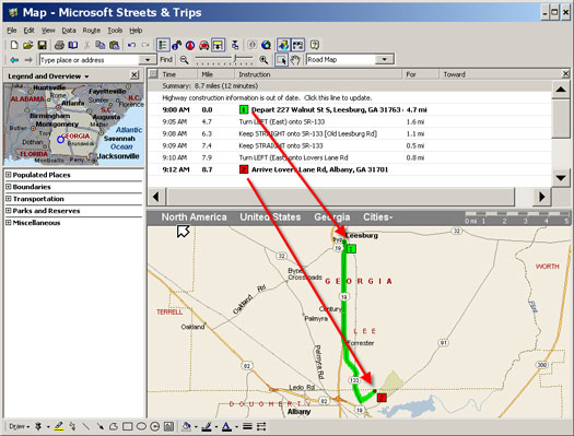 Driving Direction Map Programs